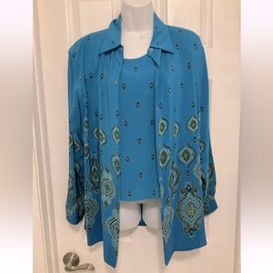Silk Lore Women’s Top 2 Piece Size M
